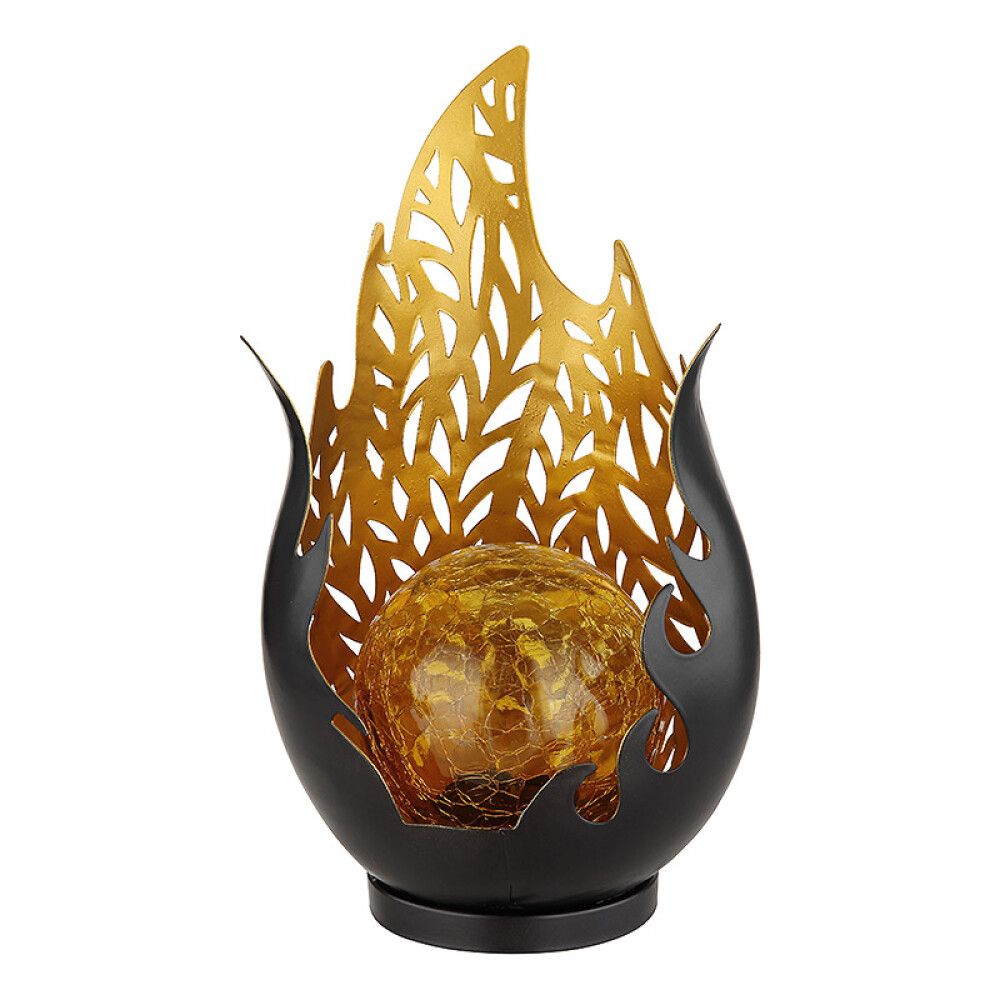 SOLCELLELAMPE GLOBO GOLD FLAME METALL