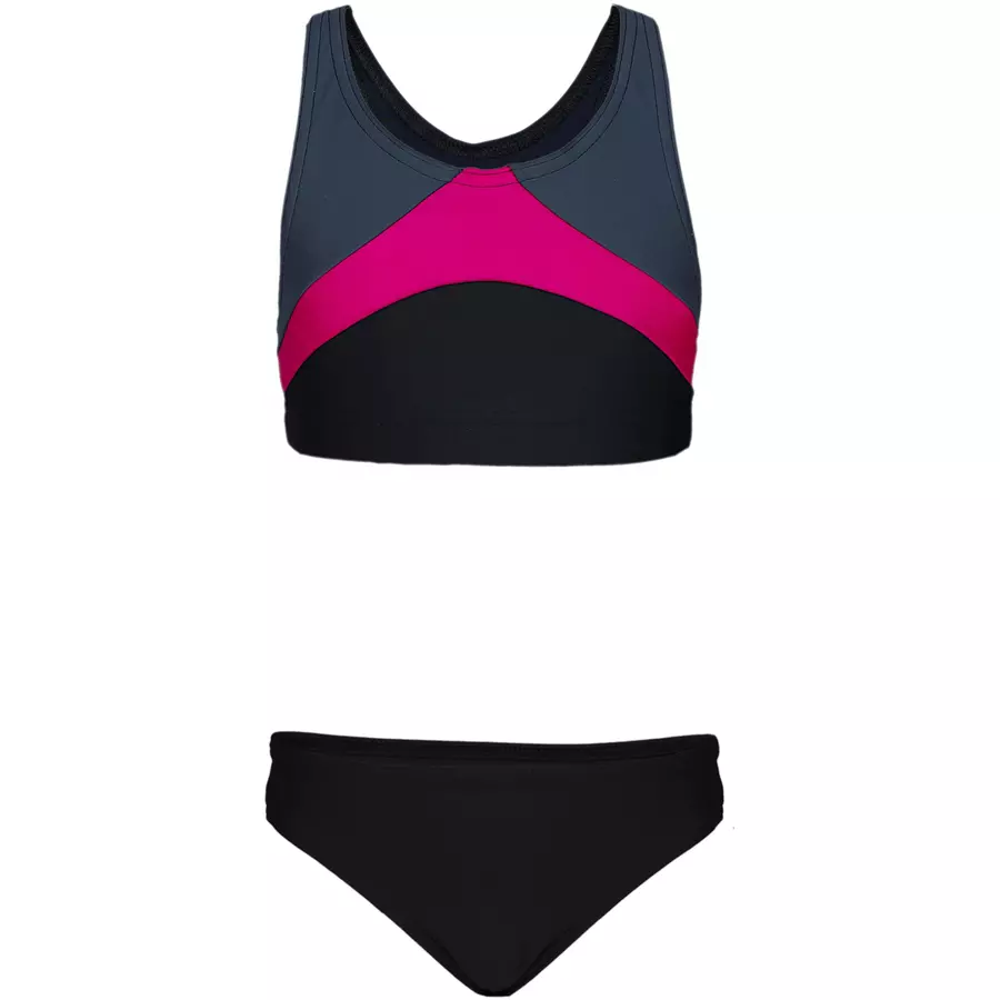Aquarti Mädchen Sport Bikini Racerback Bustier & Bikinislip graphit