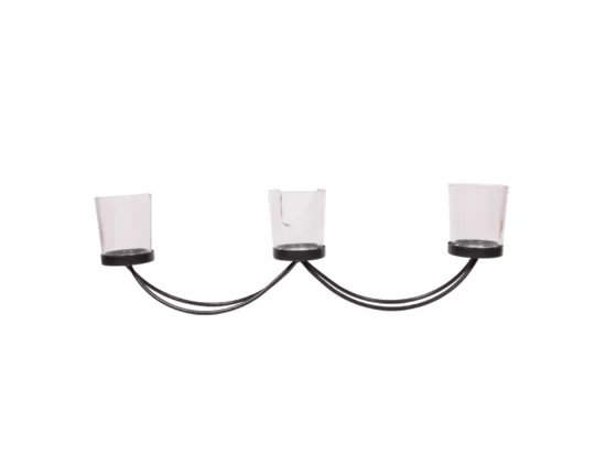 Photophore bougie Noël bougeoir lanterne métal verre noir 40cm