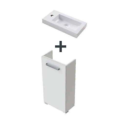 Ensemble meuble lave-mains Beryl blanc + lave mains Cooke & Lewis Seymour