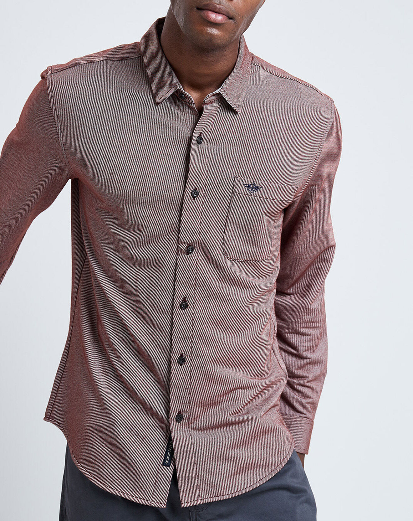 Dockers Chemise Slim Flex rayures rouge/blanc
