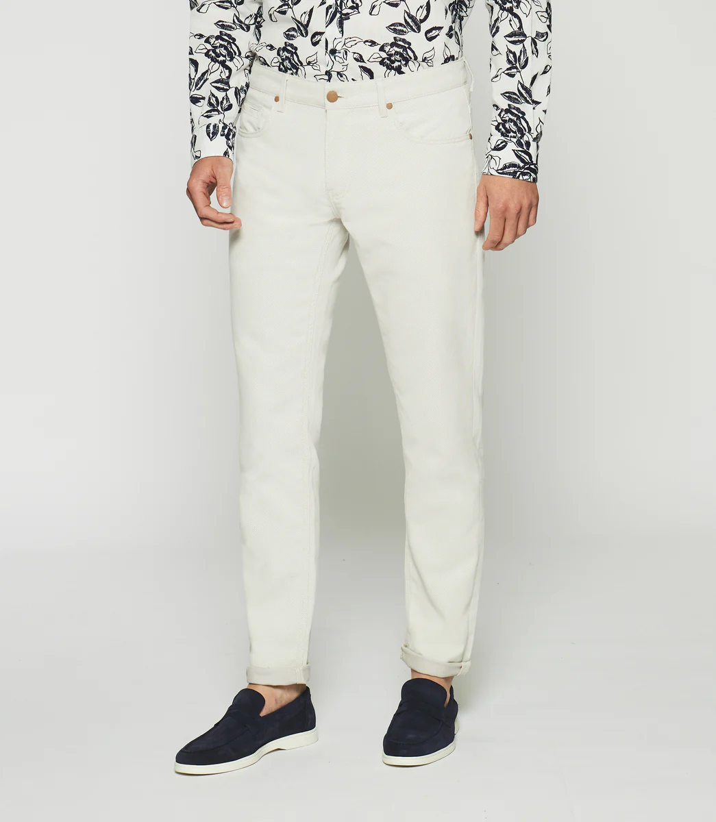 Pantalon slim 5 poches urbain beige