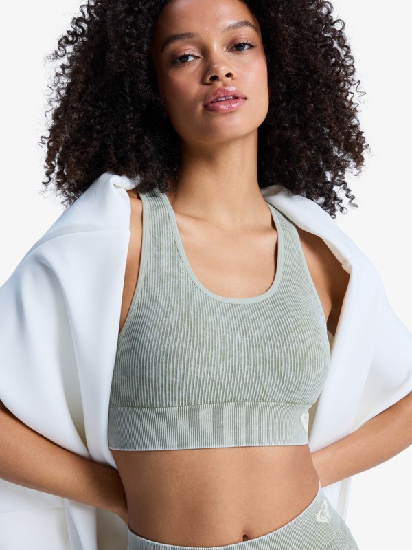 Chillout Seamless Washed Brassière de sport Vert Femme