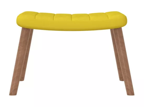 Chaise à bascule avec repose-pied Jaune moutarde Velours