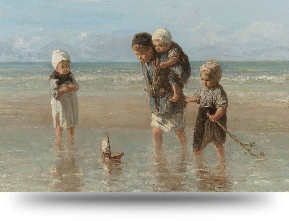 Canvas schilderij Kinderen der Zee 150 x 100 cm