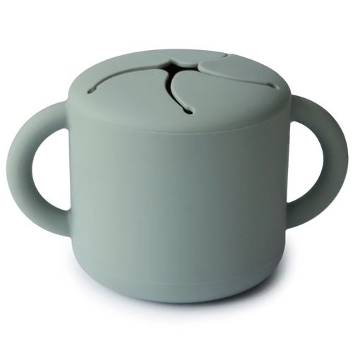 Mushie siliconen snackbeker - cambridge blue