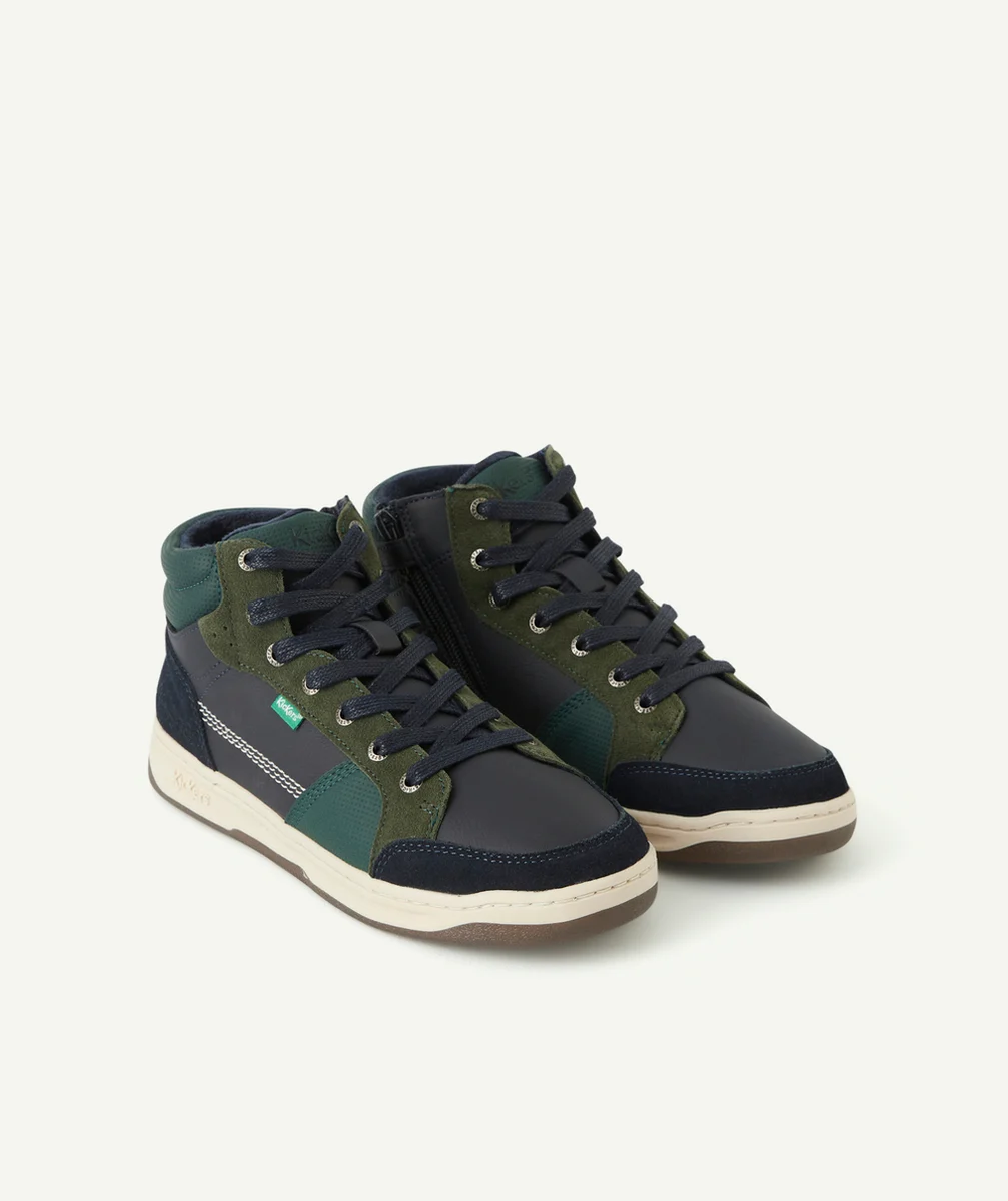 KICKERSBASKETS GARÇON KICKOSTA BLEU MARINE ET VERT