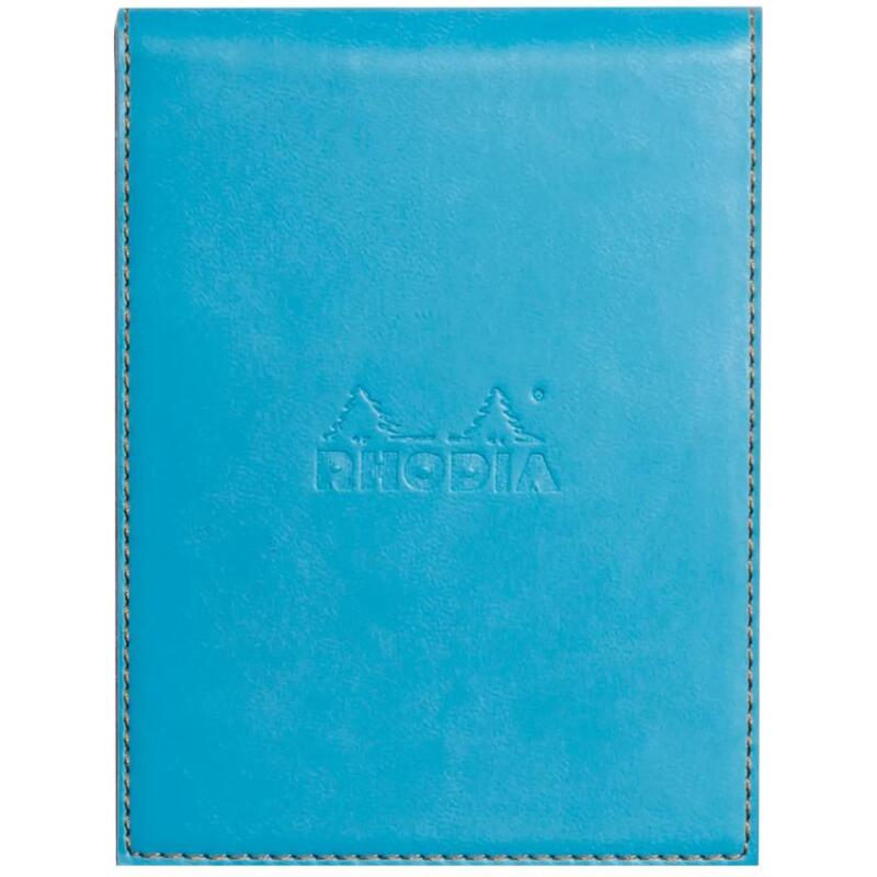 Rhodiarama porte-bloc avec porte-crayon + bloc N°12 ligné - Turquoise