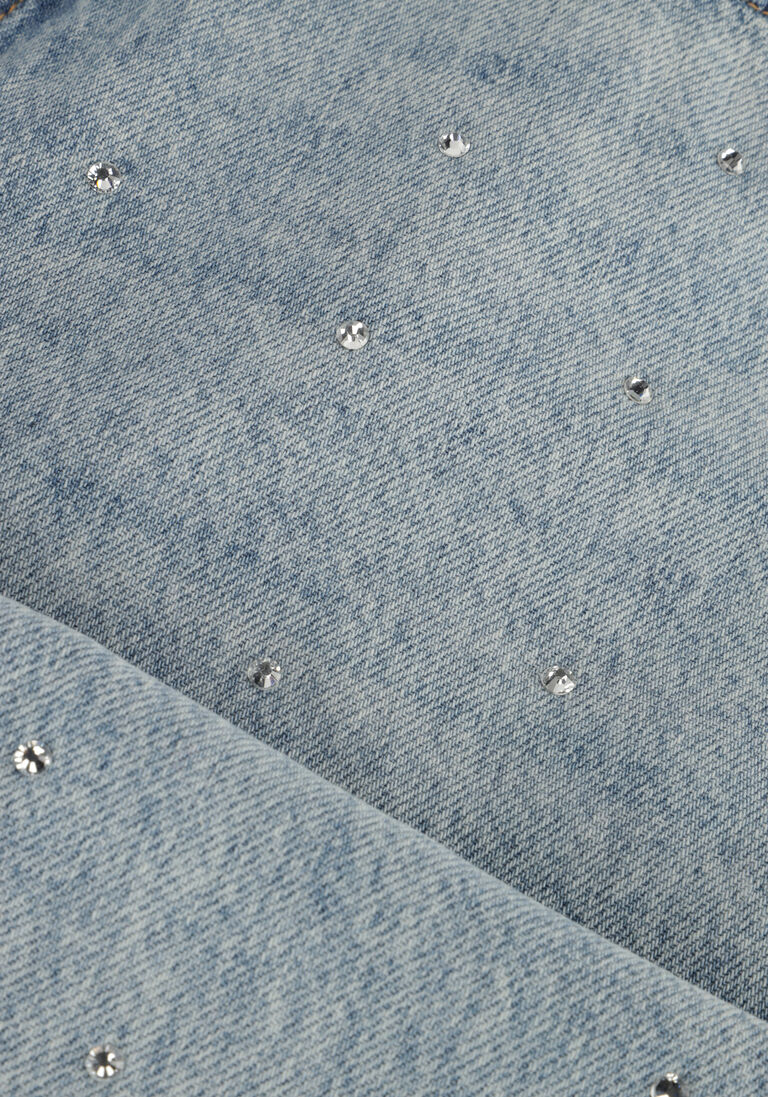 COLOURFUL REBEL lichtblauwe colourful rebel straight leg jeans jones rhinestones denim