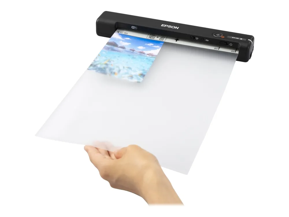 Epson WorkForce ES-60W - Scanner med papirfødning - Contact Image Sensor (CIS) - A4 - 600 dpi x 600 dpi - op til 300 scanninger pr. dag - USB 2.0, Wi-Fi(n)