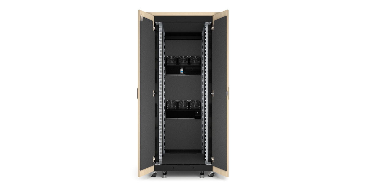 APCNetShelter AR4032IA, 32U server rack  (Houtkleur/zwart, 75(b) x 167,5(h) x 113,04(d) cm, geluiddicht)
