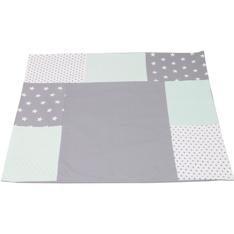 Ullenboom Patchwork Wickelauflagen-Bezug Mint Grau 75x85 cm