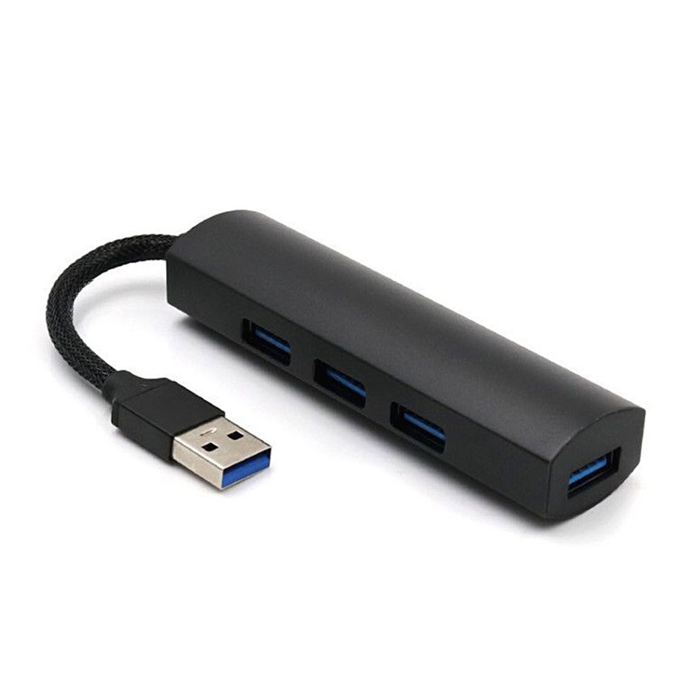 4-fach USB 3.0 Highspeed Aluminium Hub im edlen Design - Schwarz