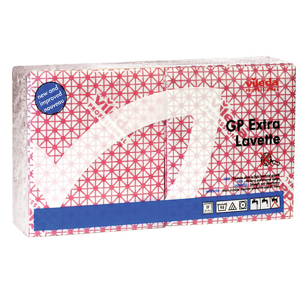 Lavettes non-tissées GP extra Vileda rouges, lot de 25