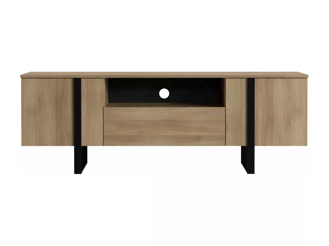 Meuble TV DUNE 2 portes 1 tiroir 55x160x40 cm chêne TALESA