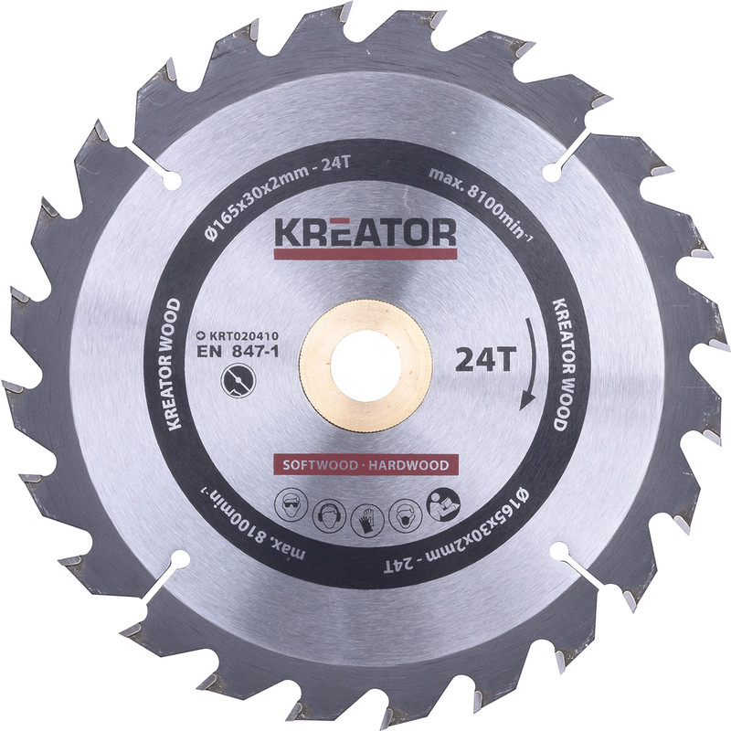 HM cirkelzaagblad hout 165mm 24T