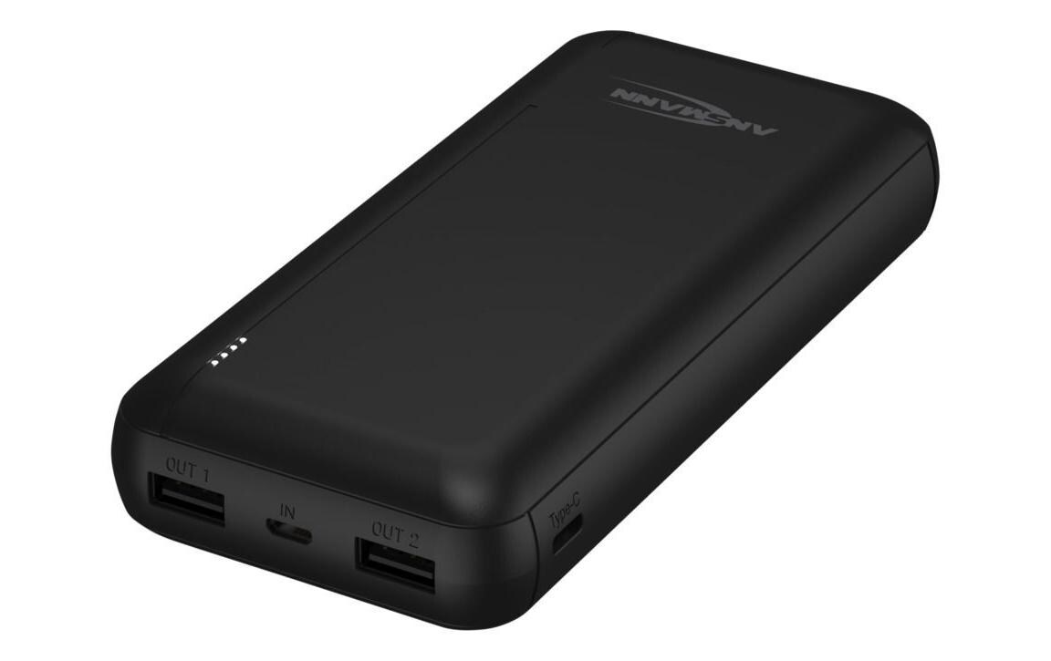 Powerbank Micro-USB-Kabel, 20 Ah, PB212Mobiler, schnellladefähiger Zusatzakku mit drei USB-Ladebuchsen
