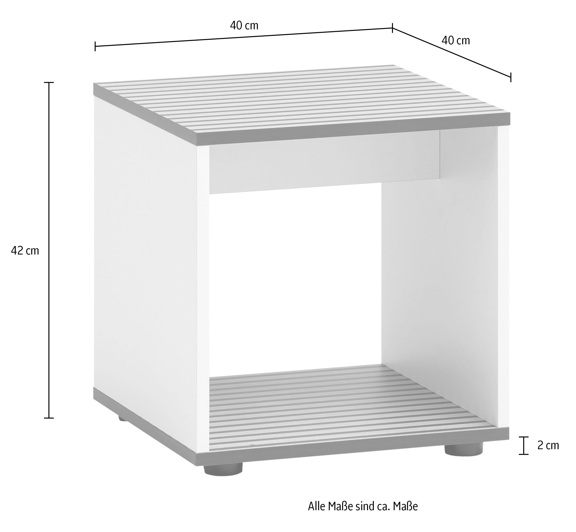 welltime Sitzwürfel »Katta, Breite 40 cm« Staufach im Korpus, Sitzfläche im Akustikprint