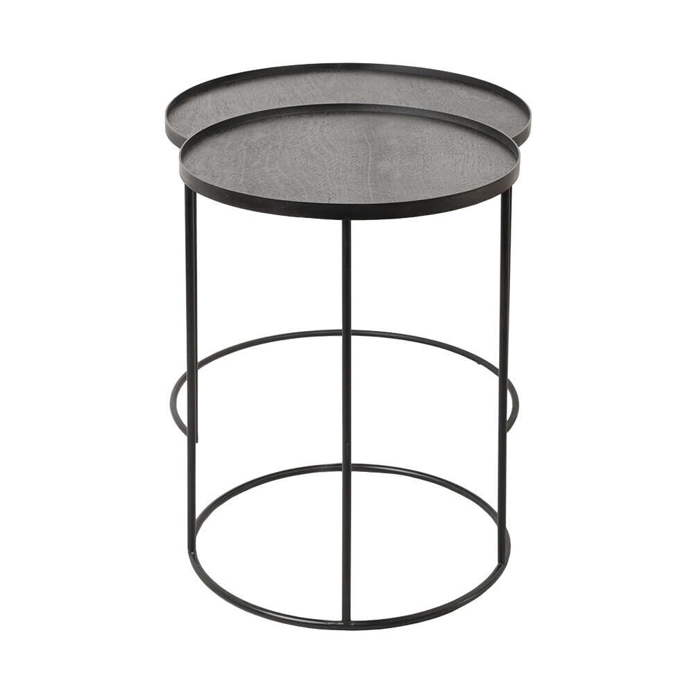 Ethnicraft - Round tray side table - set van 2
