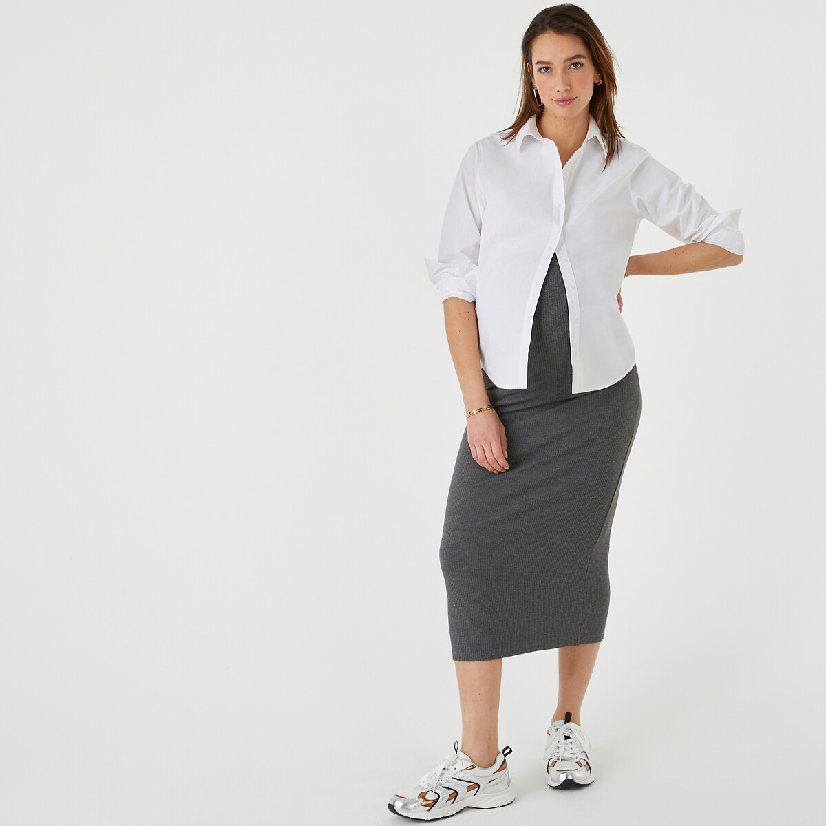 LA REDOUTE COLLECTIONS<br>Saia lápis para gestantes, comprimento midi 3/4
