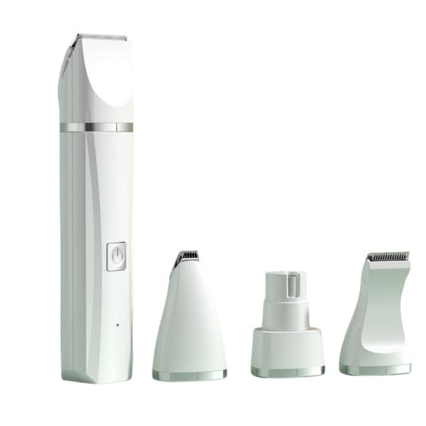 INF 4-i-1 Pet Grooming Clipper: Full Body, Paws, Nails & Trim Hvit
