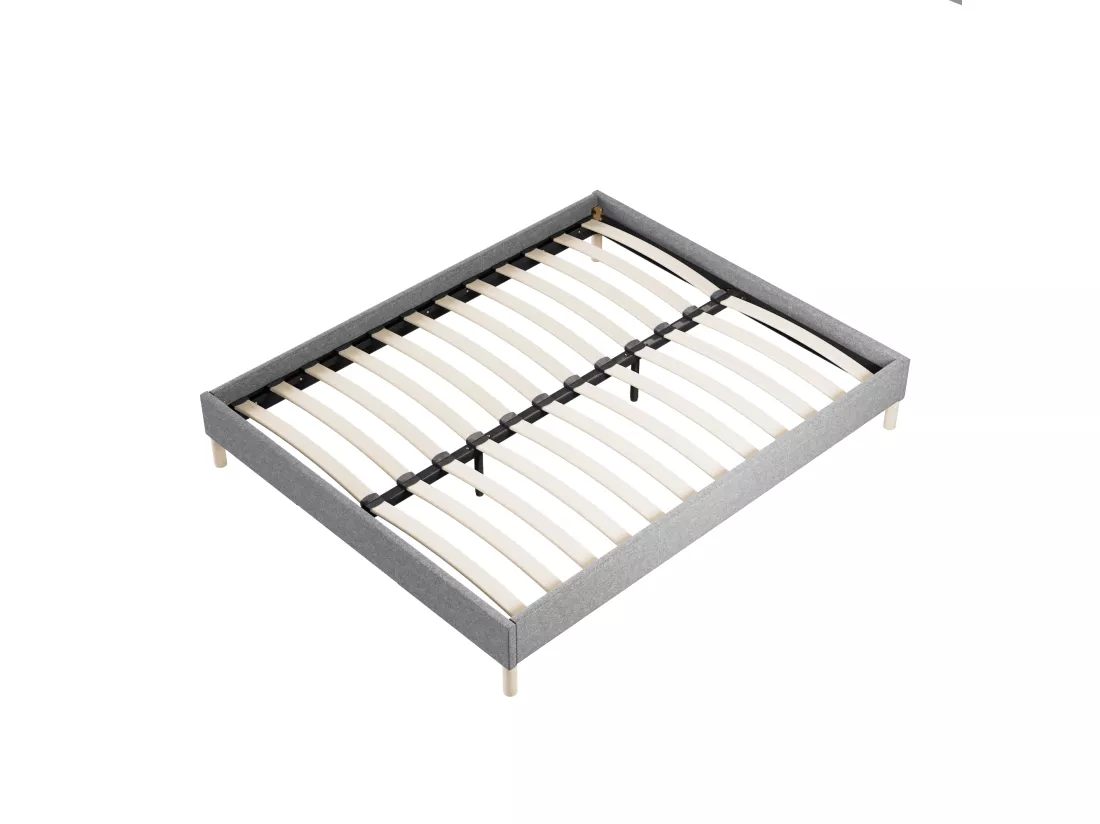 Ensemble Matelas Latex + Sommier Tissu 160x200 Cm, Sirius 22cm D’épaisseur Et Sommier Tissu Gris
