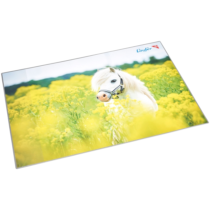 Läufer Schreibunterlage, Pferd im Rapsfeld, multicolor