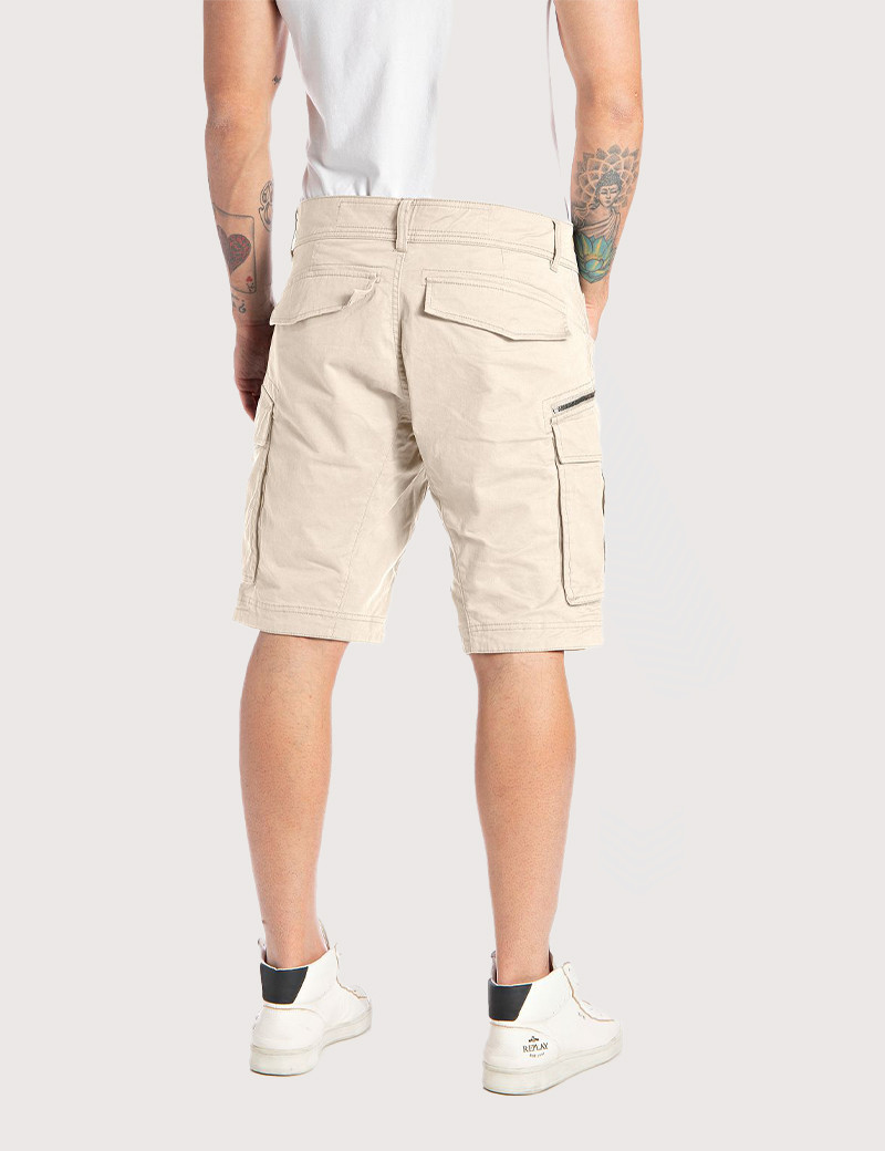 REPLAY SHORT CARGO JOE BEIGE CLAIR 023