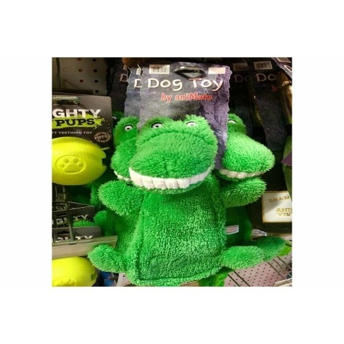 Crocodilo de pelúcia verde animado para cães