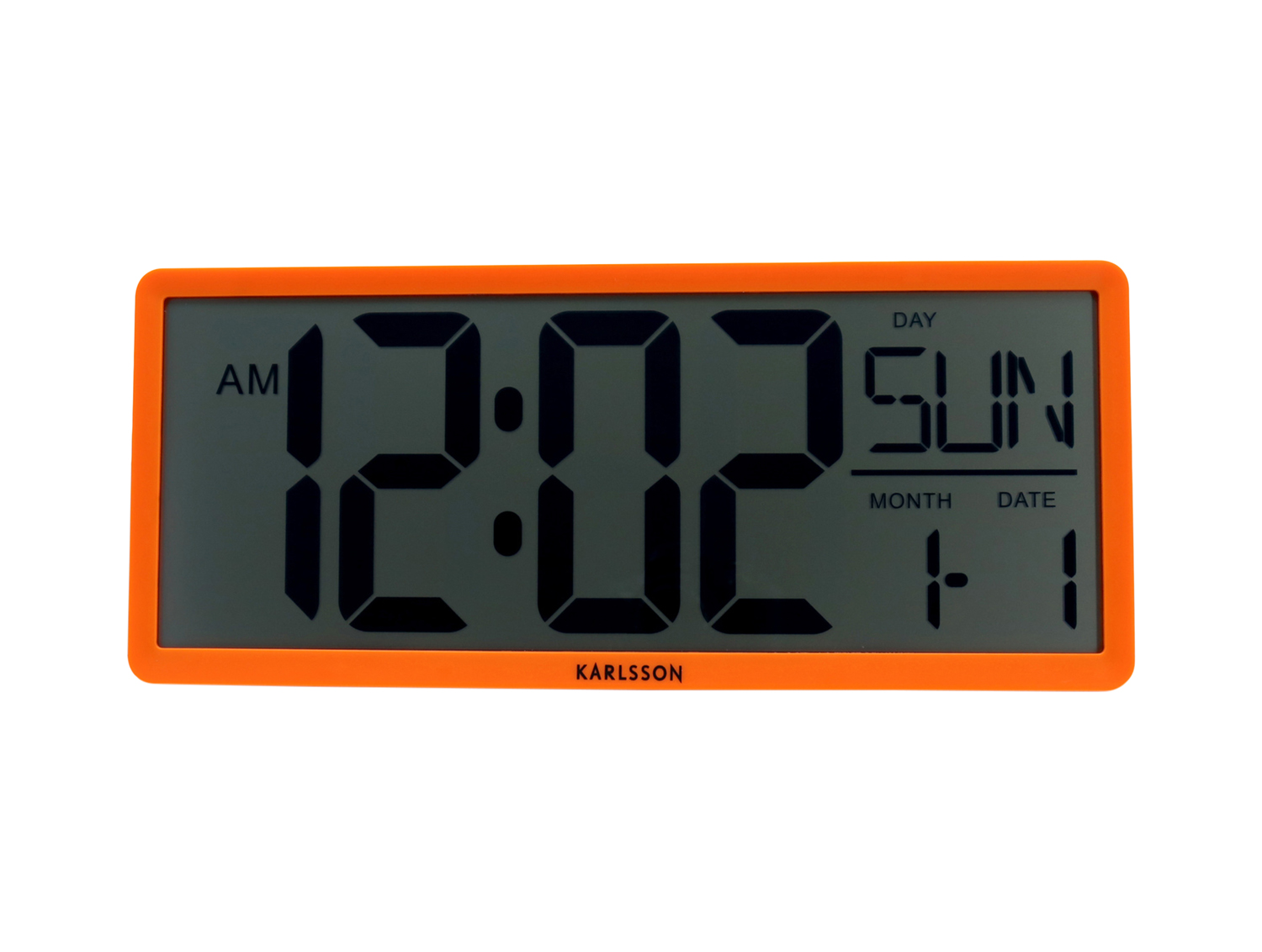 Wall/Table clock Retro LCD bright orange