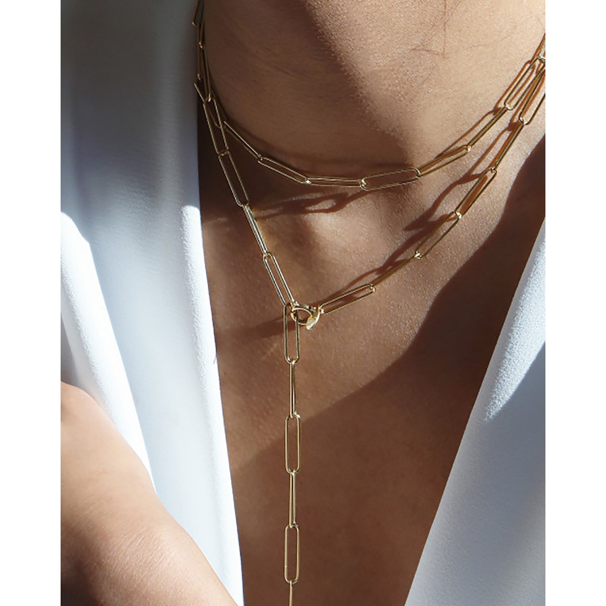 Sautoir maille XXL dorée à l'or fin 24K MAXI PURE