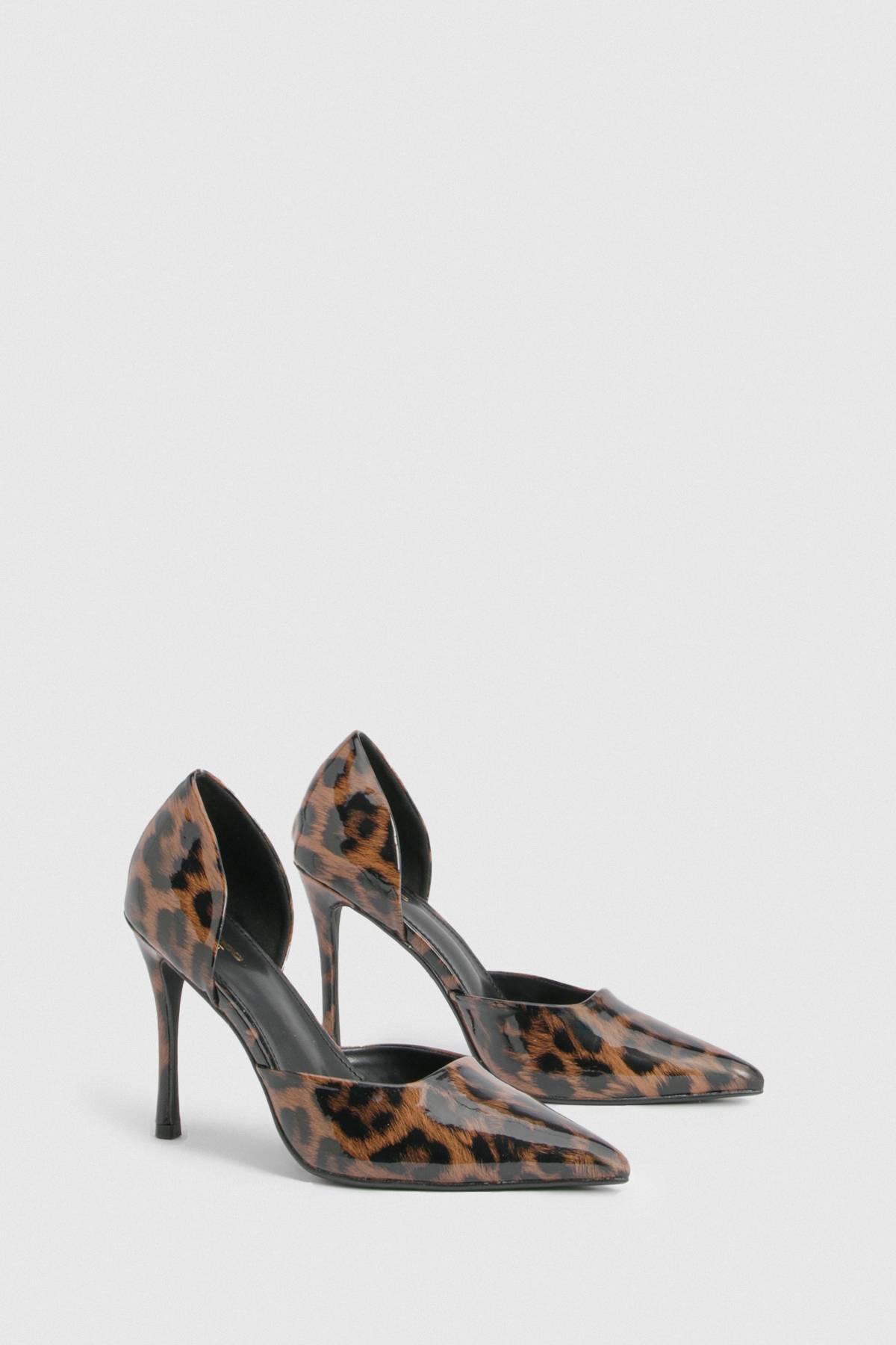 boohoo Escarpins Vernis Imprimé Léopard Coupe Large