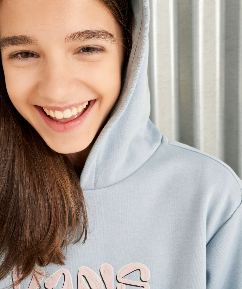 VANSSWEAT À CAPUCHE FILLE BLEU 