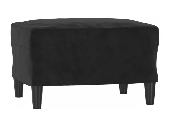 Canapé à 3 places avec repose-pieds Noir 180 cm Velours