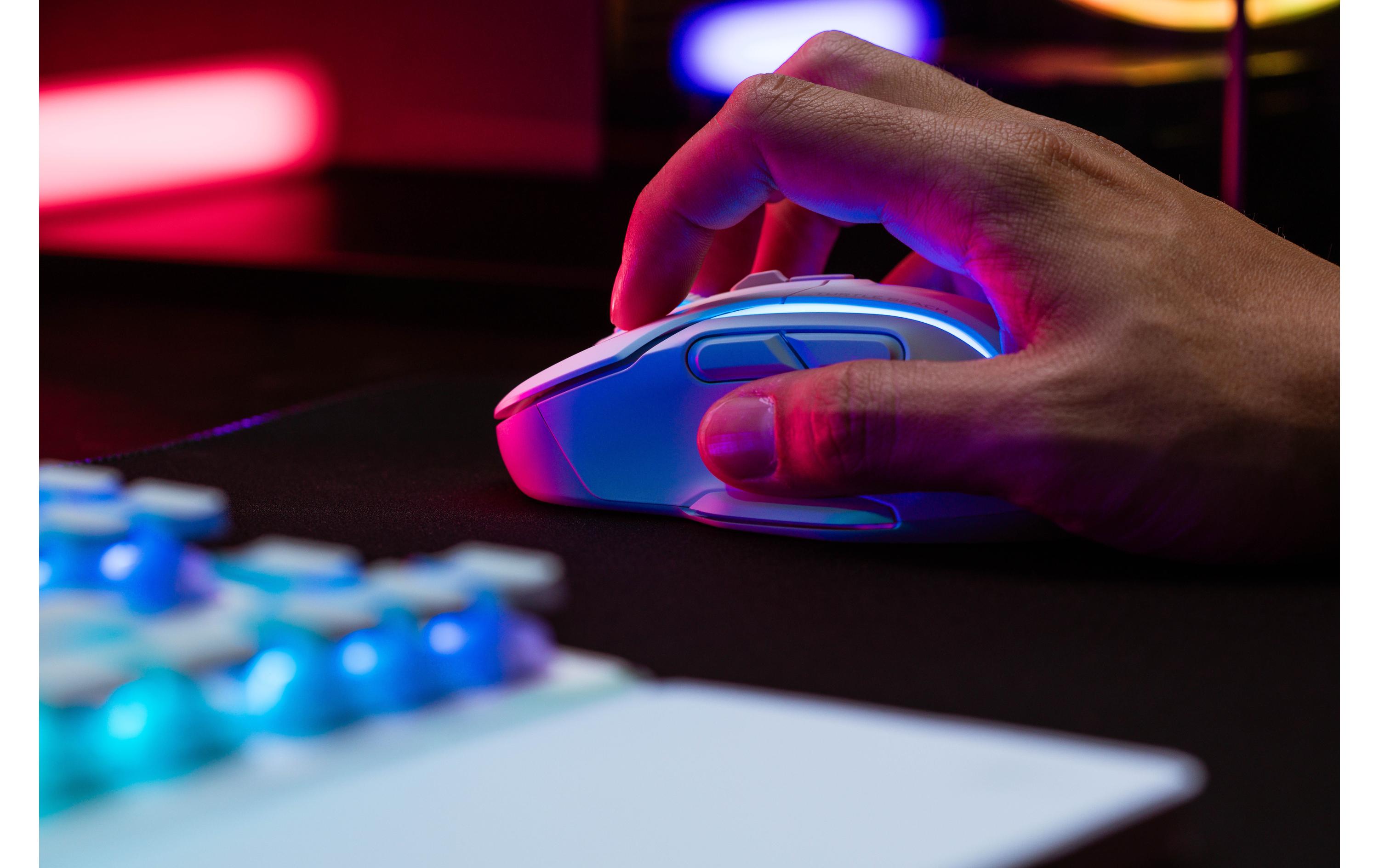 Gaming-Maus Kone II Air WeissKabellose Präzisionsspielmaus mit einstellbarer DPI, ergonomischem Design und programmierbaren Tasten für ultimative Kontrolle und Komfort beim Spielen