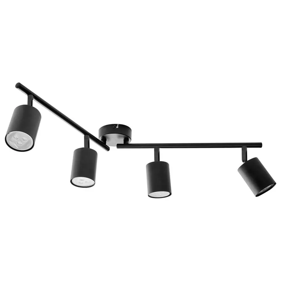 NYANDO - Plafondlamp set van 4 - Zwart - Metaal