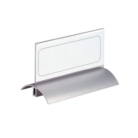 Durable 820119 Tischnamensschild Desk Presenter de Luxe, Einsteckschilder 61?x?150?mm, transparent