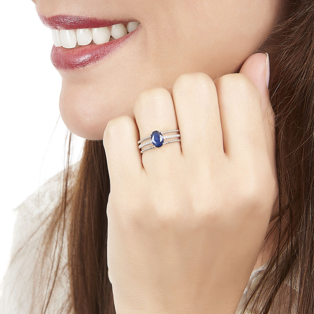 Bague Andrea Or Blanc Saphir Et Diamant