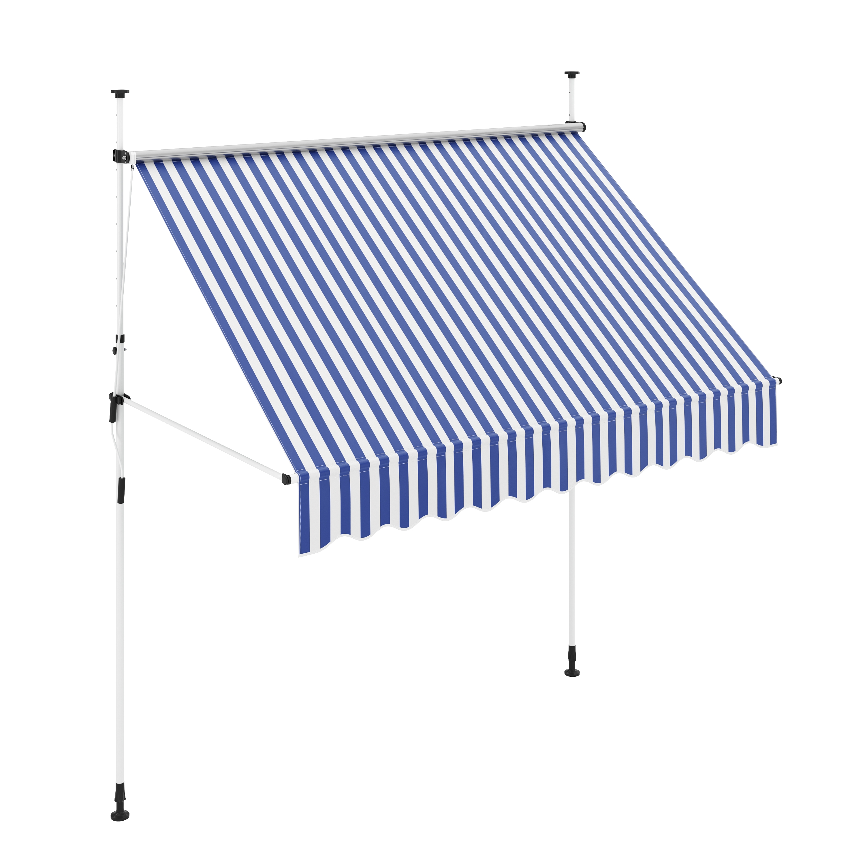 Balkonmarkise 250 x 120 cm blau/weiss
