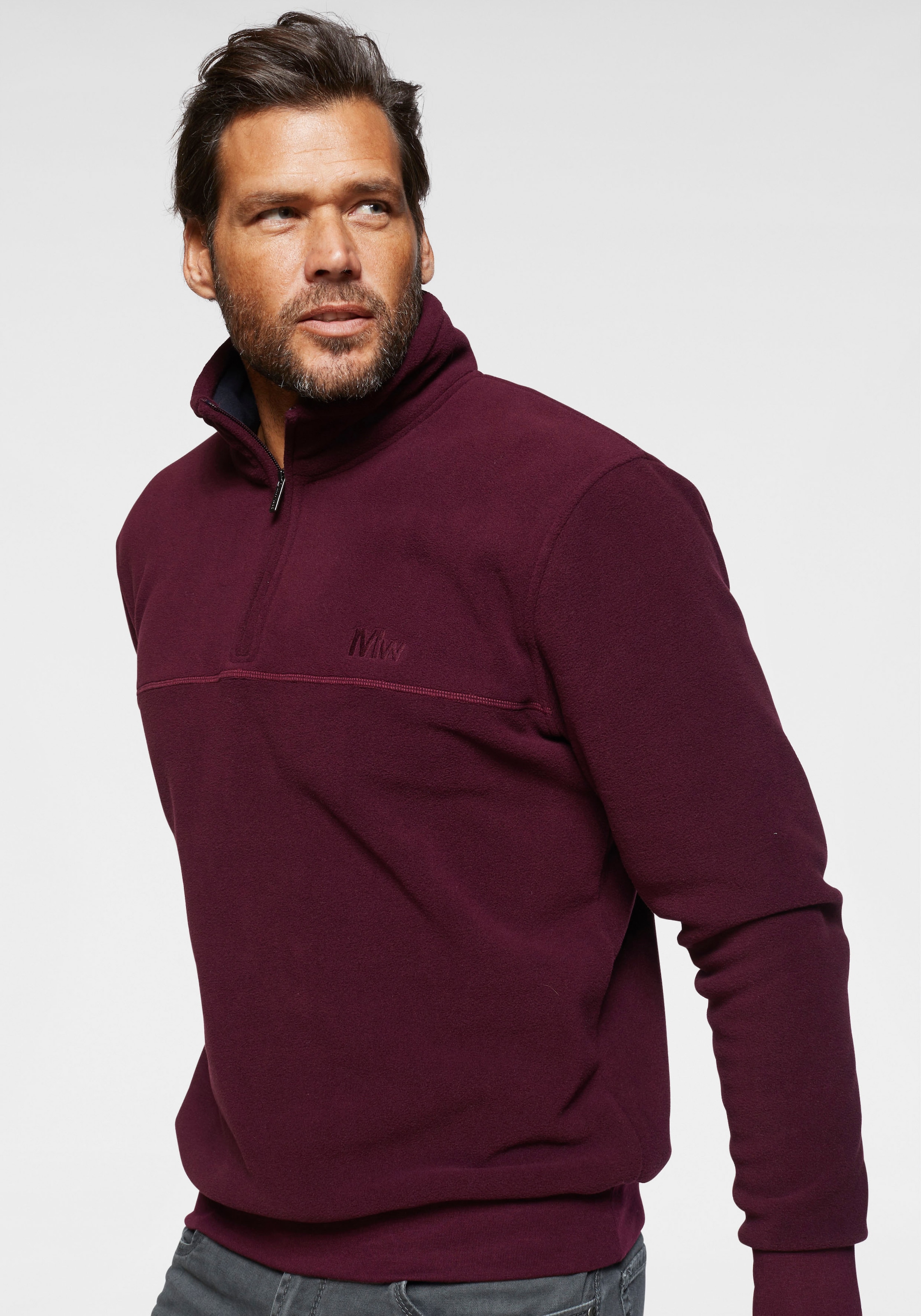 Man's World Fleecepullover , für die Übergangszeit aus Fleece,  schnelltrocknend