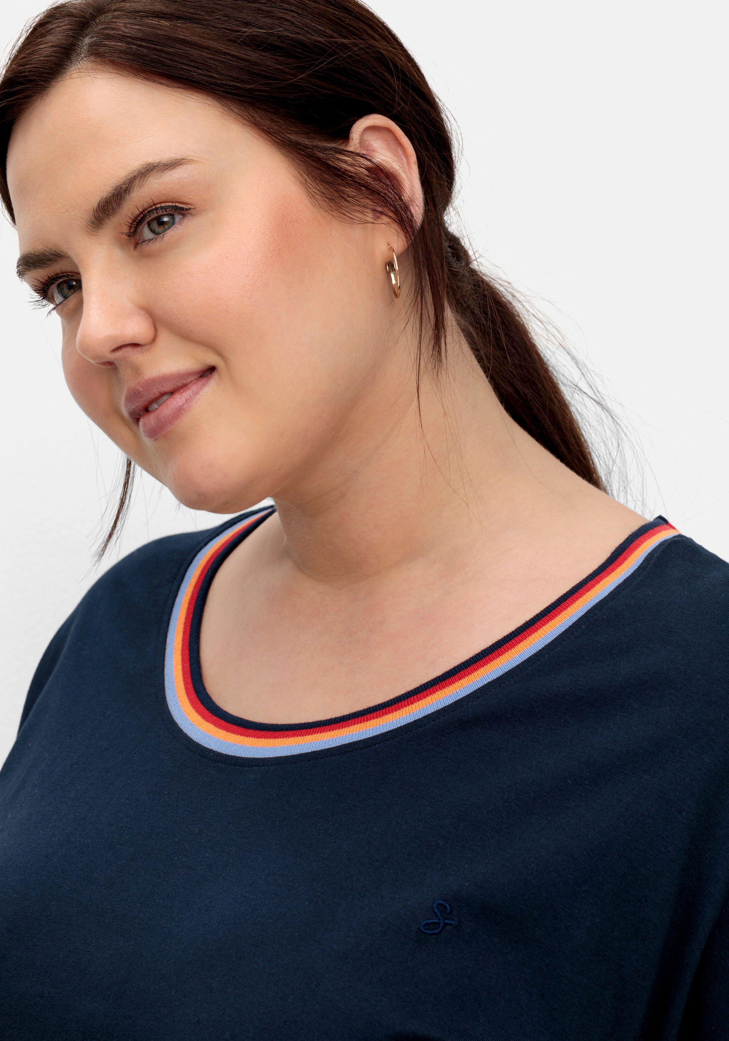 Jerseykleid mit Ringelbündchen und Tunnelzug