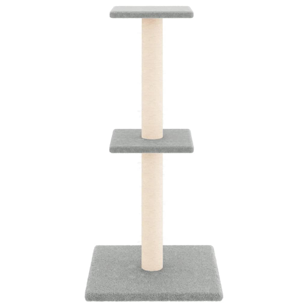 Arranhador para gatos vidaXL com postes de sisal cinza claro, 73 cm