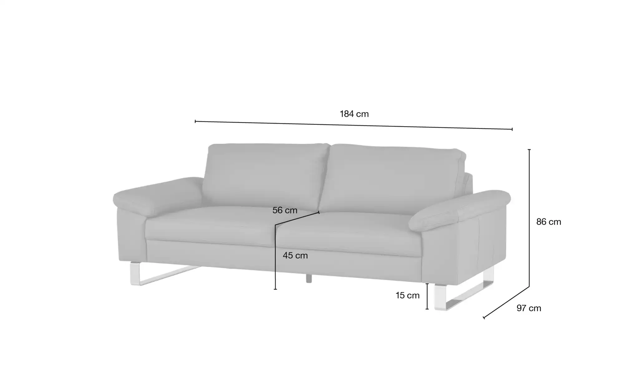 Max Schelling Ledersofa aus Echtleder Maximum