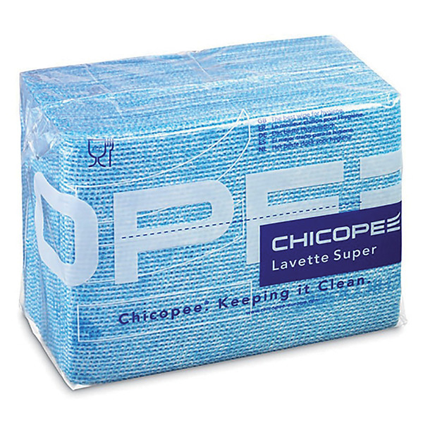 Lavettes non-tissées Chicopee Super bleues, lot de 25