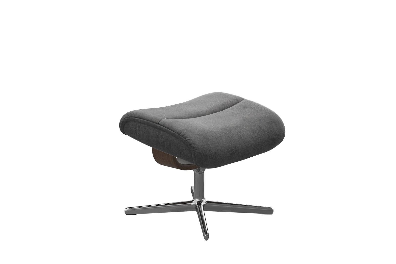 View (M) krakk Tekstil Magnolia Light Grey - Cross Chrome - Wengebeiset