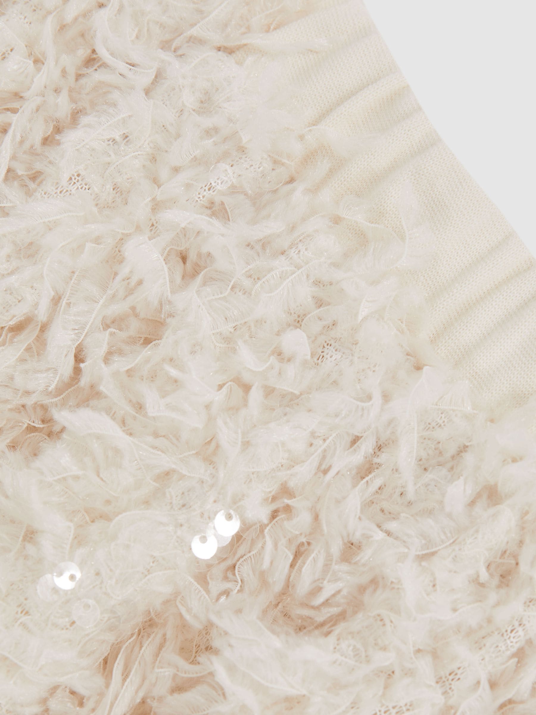 Reiss Roxy Fluffy Sequin-Embellished Skirt