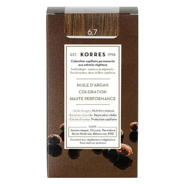 Korres Capillaire Coloration Permanente Blond Foncé Marron 6.7