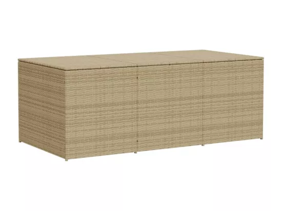 Boîte de rangement de jardin mélange beige 984L résine tressée
