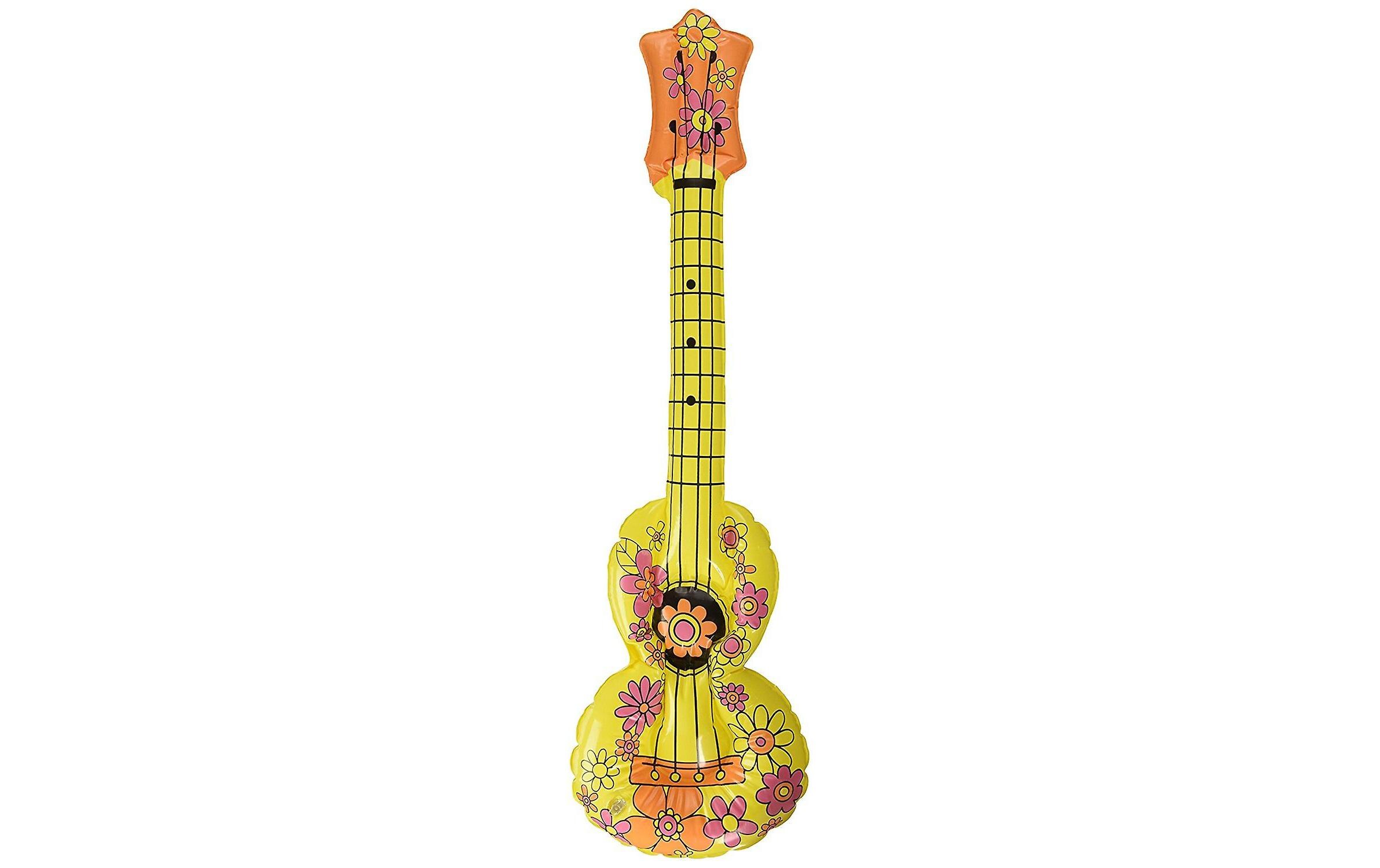 Aufblasbares Accessoire akustische Gitarre GelbAufblasbares Saiteninstrument