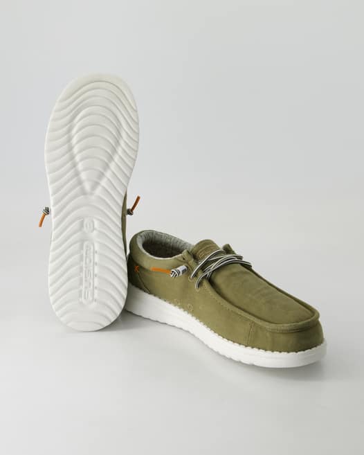 Fusion Jack stone washed canvas Slipper in Grün